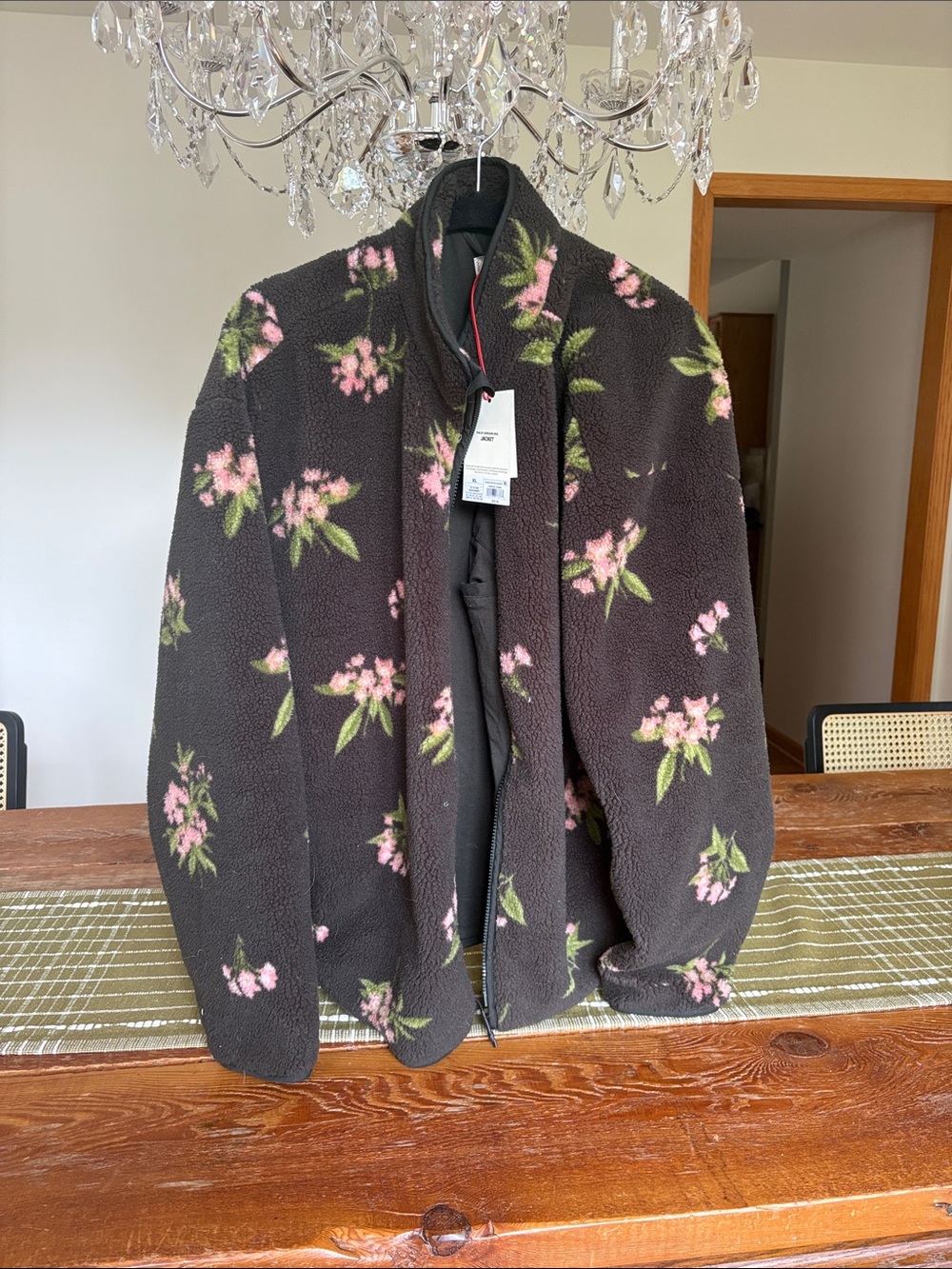 Woolrich x Target Brown Jacket with Pink Floral Print